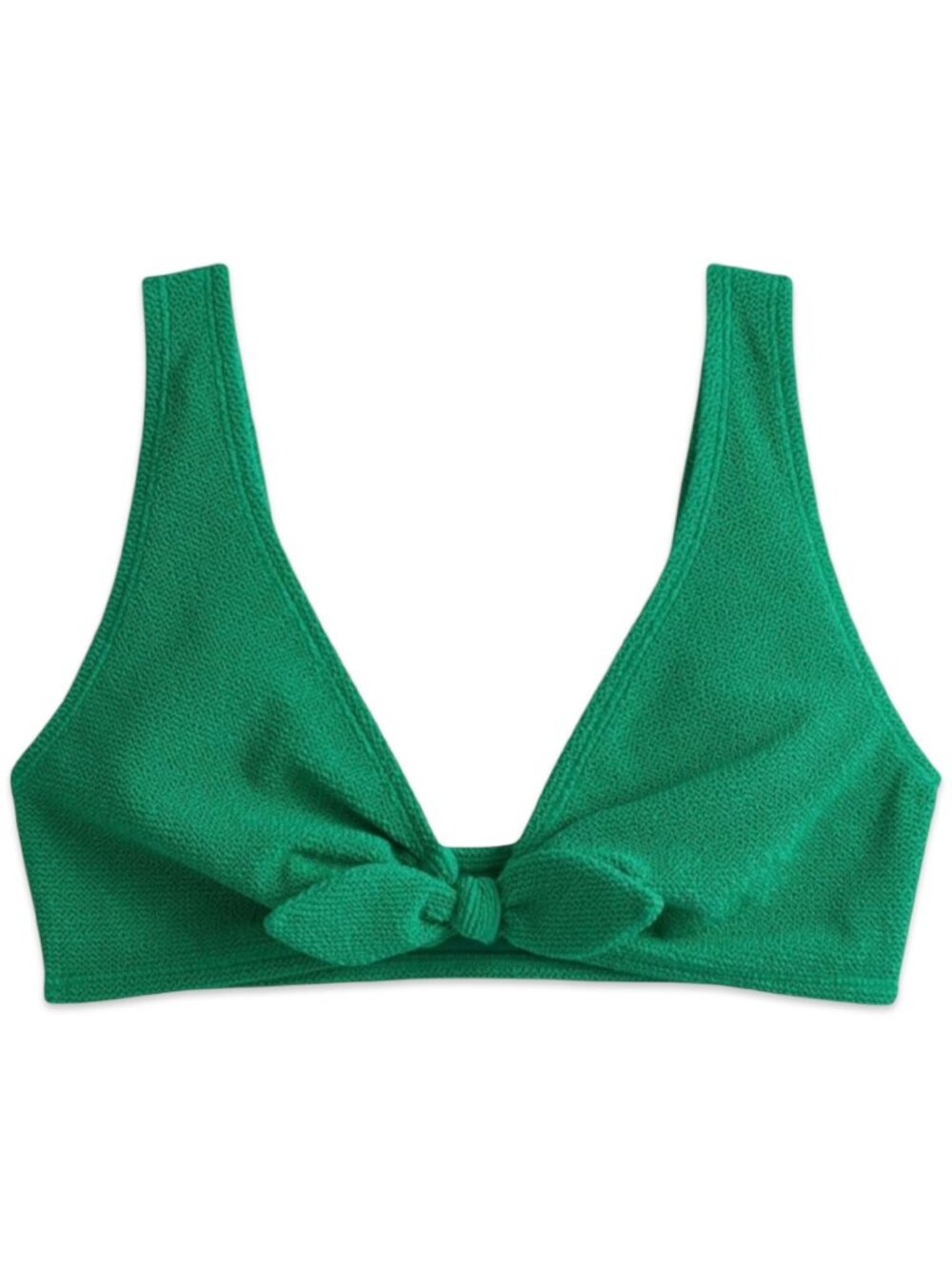 & Other Stories Green Textured Tie Front Bikini Top NWT 10